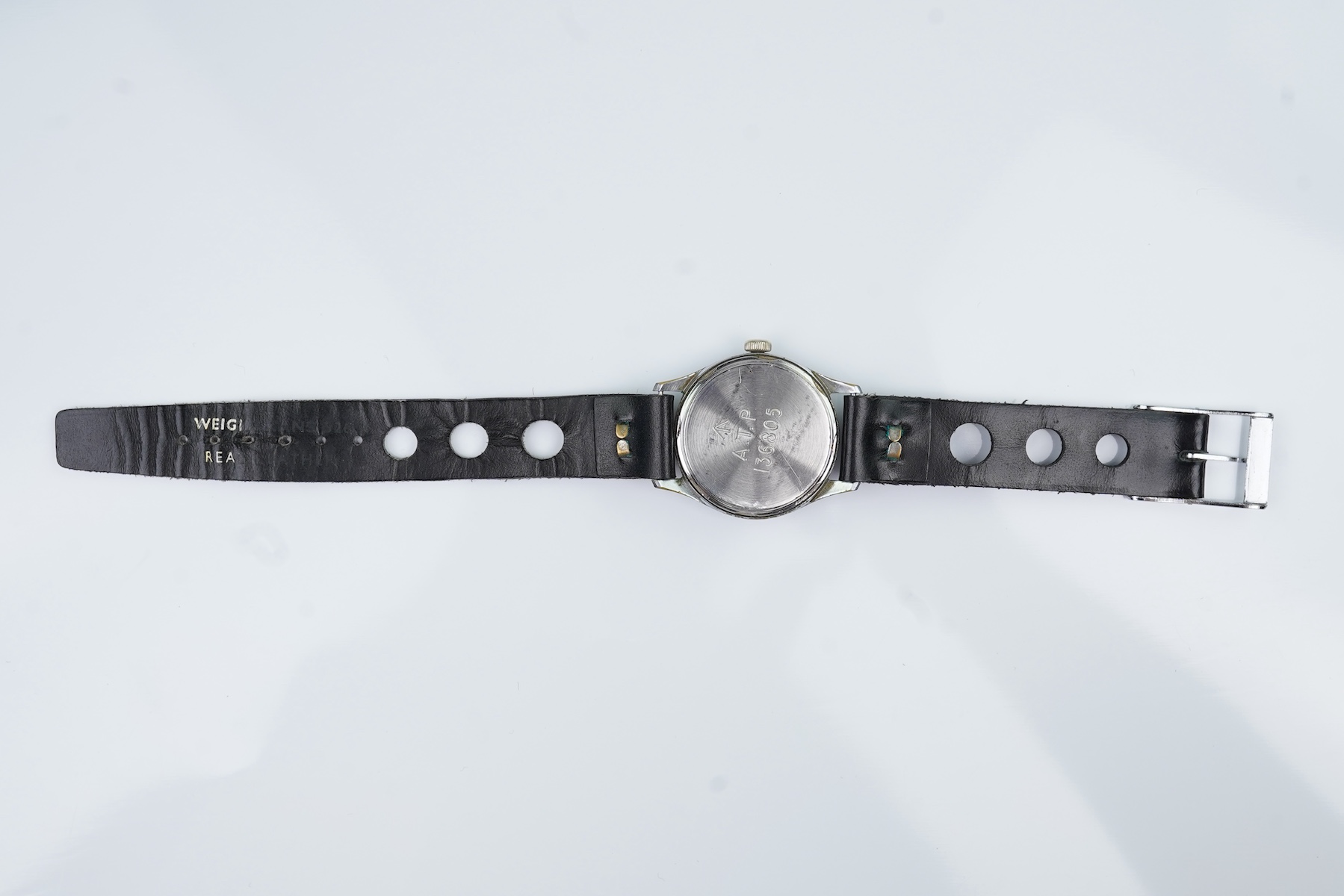A gentleman's stainless steel WWII British Military Timor Army Trade Pattern manual wind wrist watch